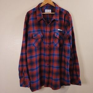 Hurley NWT Men's‎ Head Of Class Oxford Button Up Flannel Plaid Size XXL